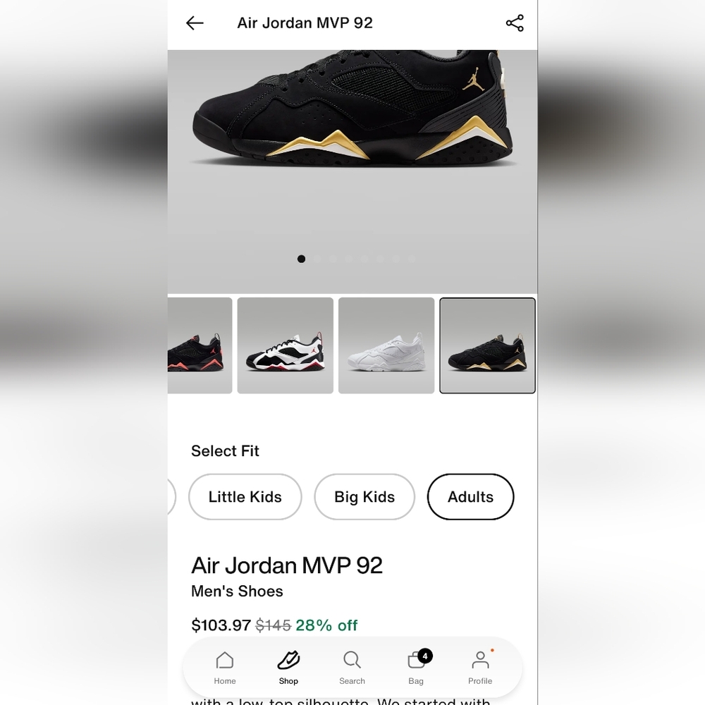 Jordan Adults Sneakers - Black with Gold Accents